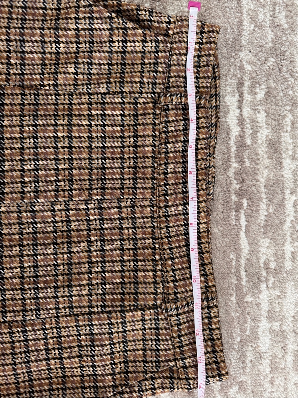 Koton Pleated Houndstooth Midi Skirt in Brown - Picture 5 of 5